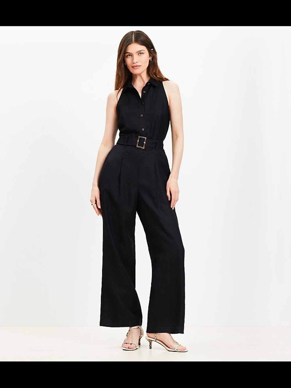 Sleeveless Black Belted Jumpsuit